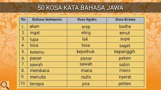 Download Bahasa Jawa - KOSA KATA JAWA (disertai dengan arti dalam Bahasa Indonesia) #part 2 MP3