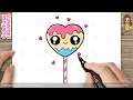 Download Lagu How to Draw a Cute Easy Heart Lollipop for Kids Step by Step