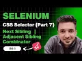 Next Sibling Adjacent Sibling Combinator in CSS Selectors for Selenium WebDriver Tutorial