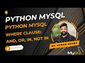 How to Read Data with WHERE Clause in MySQL using Python - SQL SELECT Statements with WHERE Clauses
