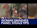 Caught on camera performer s piano smashed tips stolen FOX 5 News