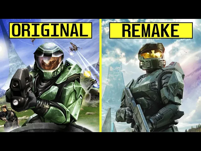 Halo: Campaign Evolved - Side-by-Side Remake vs Original Early Graphics Comparison