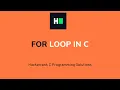 For Loop in C C Programming Hacker rank Solution