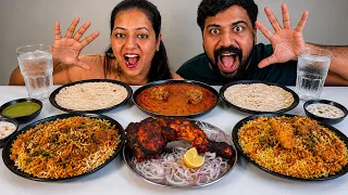 EATING SPICY🔥TANDOORI CHICKEN, CHICKEN BIRYANI, VEGETABLE BIRYANI, CHICKEN KORMA, ROTI, MUKBANG😱