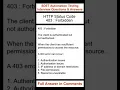 API Testing HTTP Status Code 403 Forbidden SDET Automation Testing Interview