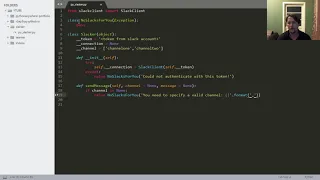 Python - Slack API to send status messages