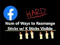 Number of Ways to Rearrange Sticks With K Sticks Visible - Dynamic Programming