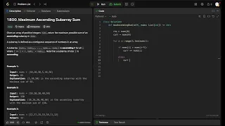 Leetcode 1800 Maximum Ascending Subarray Sum - Python