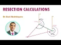 SURVEYING RESECTION CALCULATING THE COORDINATES OF AN UNKNOWN STATION FROM 2 KNOWN STATIONS