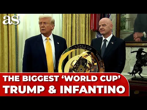 TRUMP hails 'THE BIGGEST WORLD CUP' in Oval Office meeting with FIFA'S INFANTINO - YouTube thumbnail