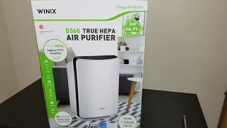 Winix 3-Stage True HEPA Air Purifier D360 unboxing and use