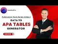 Create APA-Style Publication Ready Tables in Seconds DataStatPro Full Tutorial