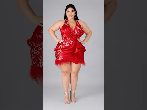 Vestido rojo corto para fiesta #moda #plus