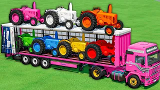 Mini Tractors With Colors  -  TINY AND OLDLY TRACTOR GOING TO FARM - Farming Simulator 25