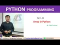 Part - 25 Array in Python Hindi Language