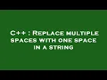 C Replace multiple spaces with one space in a string