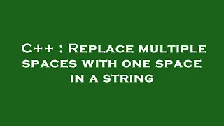 C Replace multiple spaces with one space in a string