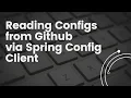 Implementing Spring Config Client Microservices Reading Configurations from Github