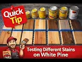 Testing Several Different Stains on White Pine wood
