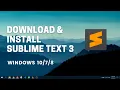 How to Install Sublime Text 3 on Windows 10 Download Sublime Text 3 on Windows 10