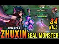 Download Lagu 34 Kills + MANIAC!! Beacon of Spirits Zhuxin New Hero MLBB The Real Monster - New Hero Tryout ~ MLBB