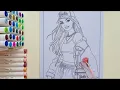 Coloring a Barbie GIANT Coloring Page With Art Markers Barbie Magic Coloring