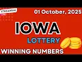 Iowa Midday Lottery Results For - 01 Oct 2025