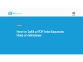 How to Split a PDF into Separate Files on Windows