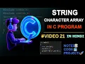 21 Array of Characters and String in C C Language Complete Course in Hindi