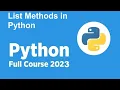 New Complete Python Course 2023 - List Methods 3 in Python 2023