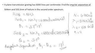 Problems solutions on Diffraction and Grating