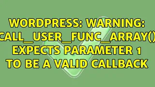 Wordpress Warning call - user