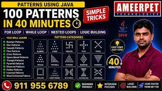 100 Java Patterns in 40 Minutes Complete Pattern Programming Tutorial for Beginners By Mr Srinivas