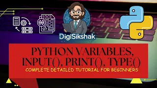 Variables Input Print Type in Python Complete Class for Students Lecture 3