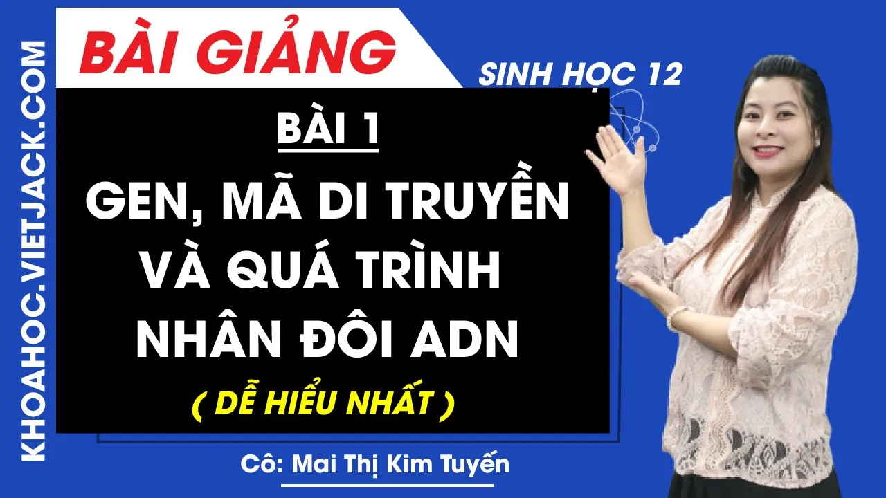 Outline Video Gen, mã di truyền và quá trình nhân đôi ADN - Bài 1 - Sinh học 12 - Cô Kim Tuyến (DỄ HIỂU NHẤT)