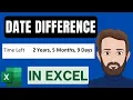 Get the Days Months Years Between Dates in Excel 1 Formula