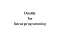 Duality linear programming