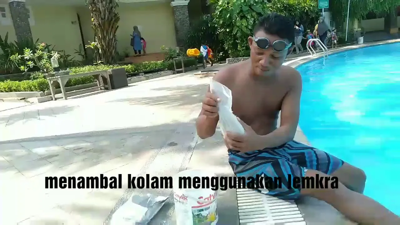 Merekatkan Keramik Kolam Renang dengan DEMP-X Perekat Extreme - Lem Epoxy Serbaguna. 