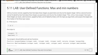 PRG 211 5 11 1 User Def Function Max and Min numbers