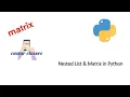 Nested List Matrix List in Python Part 7 Castor Classes