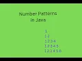 Number Pattern - 1 Program Logic in Java