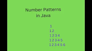 Number Pattern - 1 Program Logic in Java