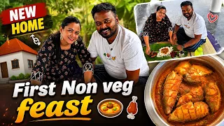 First Non veg Cooking In New House After House Warming 🙌🕺 Hussain Manimegalai