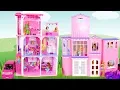 Download Lagu BARBIE DOLL PINK TOWN HOUSE Unboxing \u0026 Assembly Puppe Haus Barbie Maison de poupée rumah boneka