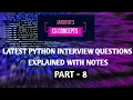 Latest python interview questions Part-8 csconcepts2022