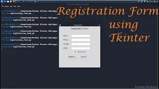 Registration Form Python Tkinter Mini Projects - Leisure Codes