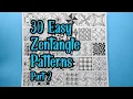 30 Easy Zentangle Patterns For Beginners Part 2 Easy Drawing