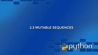 Python Course 2 3 Mutable sequences
