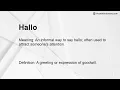Hallo Meaning