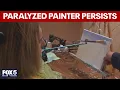 Paralyzed artist persists continues to paint